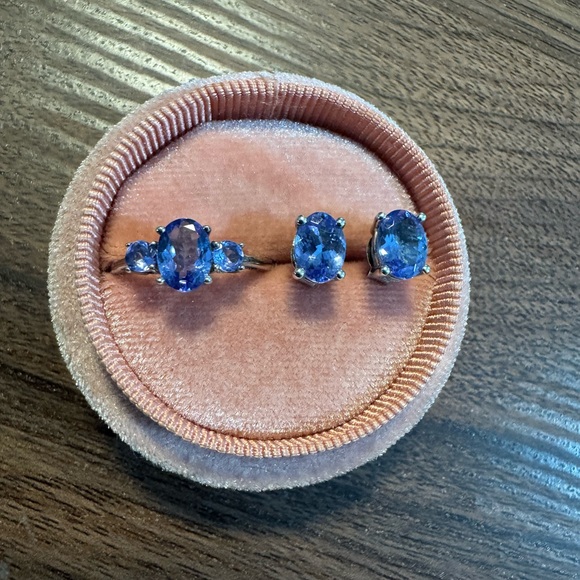 Tanzanite ring and earring set